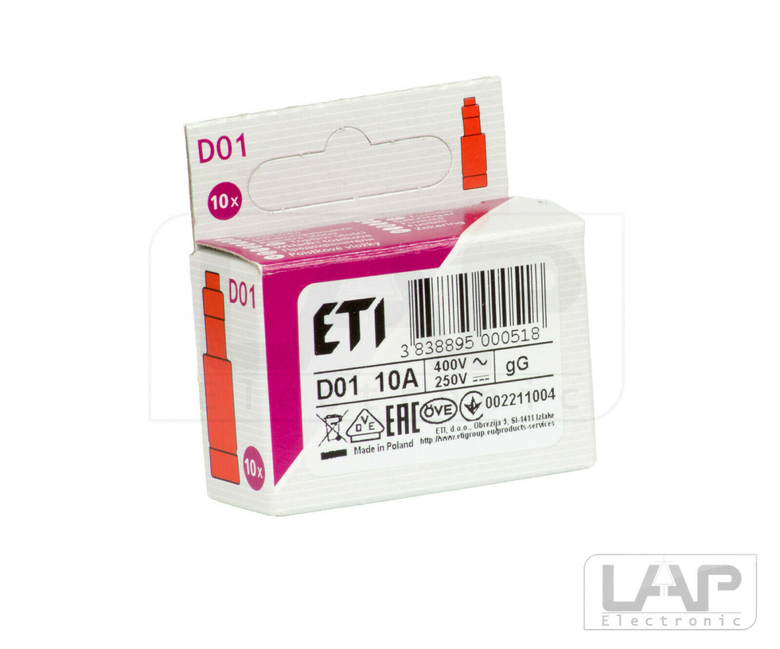 10 Stück D01-10A Rot NEOZED Sicherungseinsätze Sicherungen D01 E14 D02 E18 Schmelzsicherung